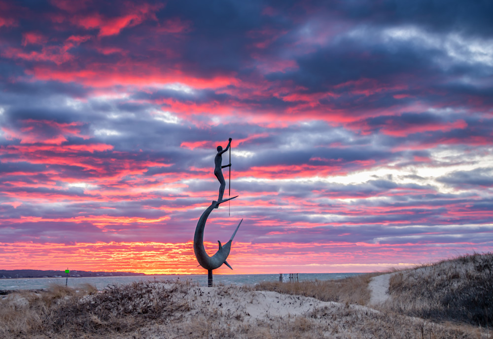 Menemsha Sword Fisherman Magenta Winter Sunset Art | Michael Blanchard Inspirational Photography - Crossroads Gallery
