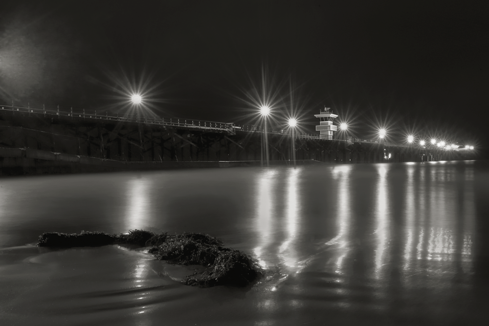 Seal Beach Pier   Midnight Edit Art | Mark Wangerin Studio