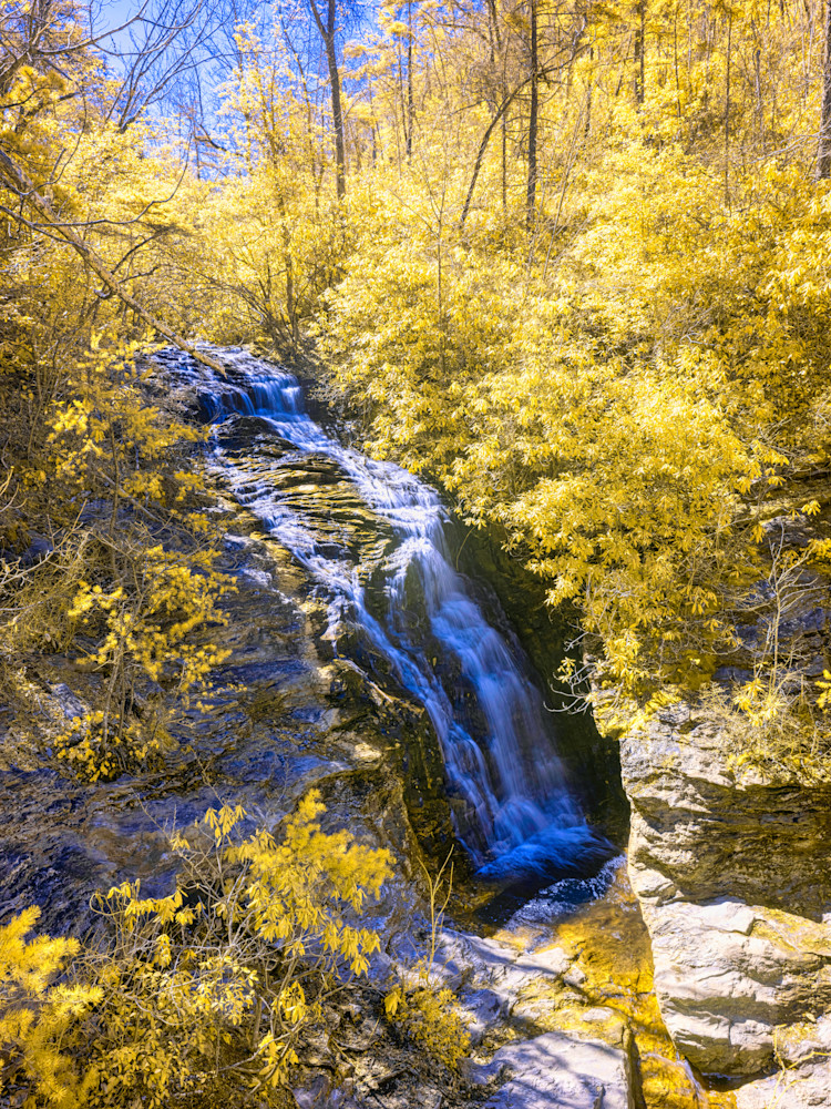 Upper Cascade Falls In North Carolina's Hanging Rock State Park (Infrared) Photography Art | Erich Drazen Fine Art Photography