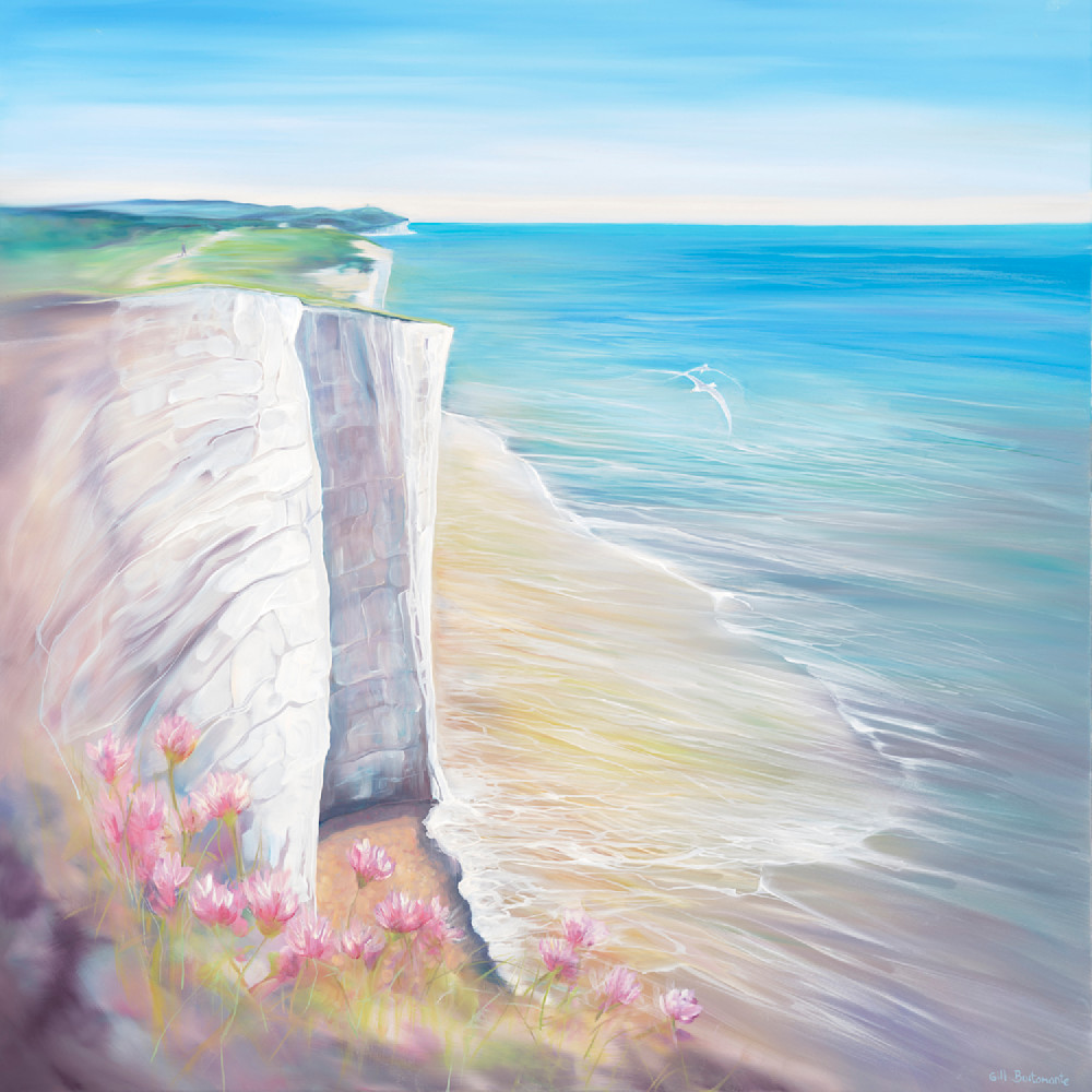 print of the view form the cliffs at Seaford in Sussex
