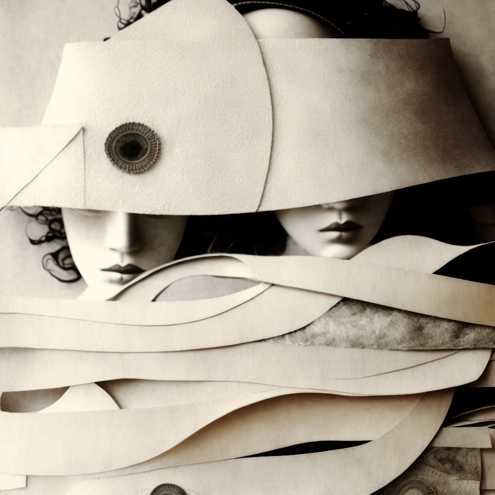 Explore Mysterious, Collage-Based AI-Generated Artwork | Buy Online