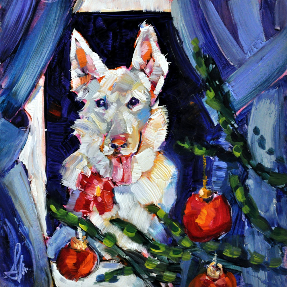 Luna ~ Christmas Window  Art | Sylvina Rollins Artist