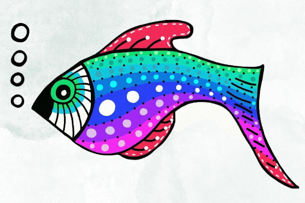Rainbow Fish Art | jennifer Mrozek Weiss