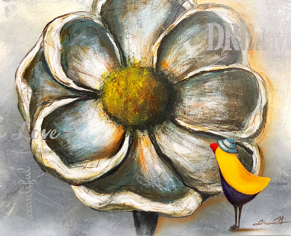Ted With A Poppy Art | Therese Misner Contemporary Art