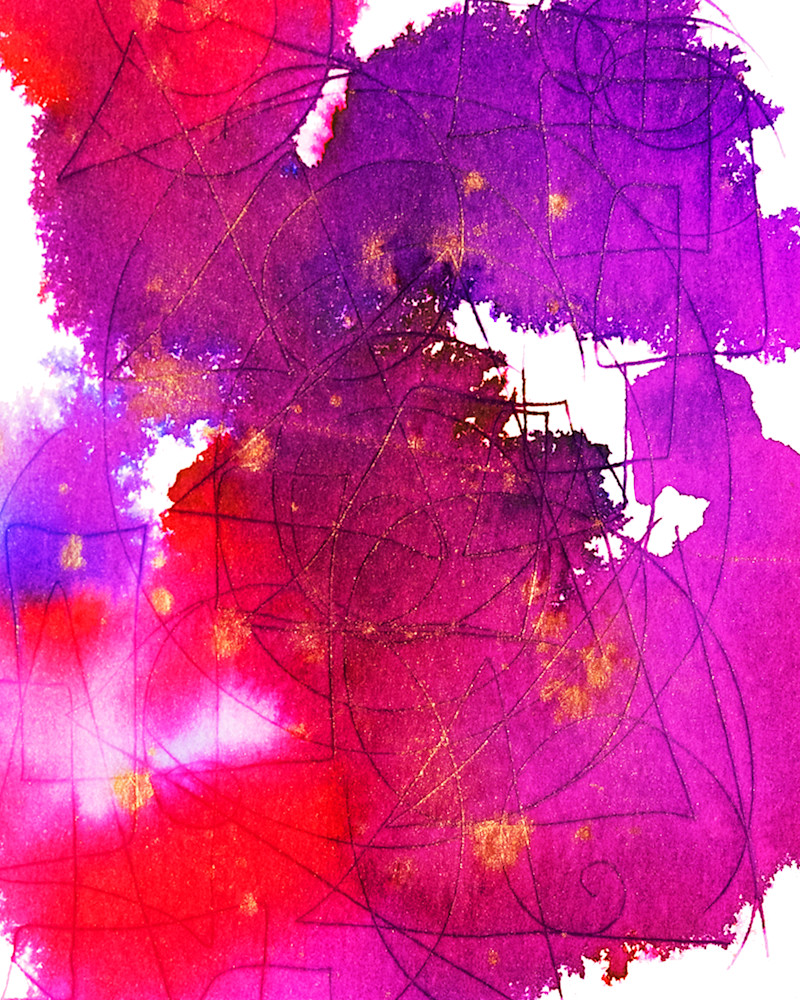 ASquareWatermelon - Art, Abstract Purple Pink