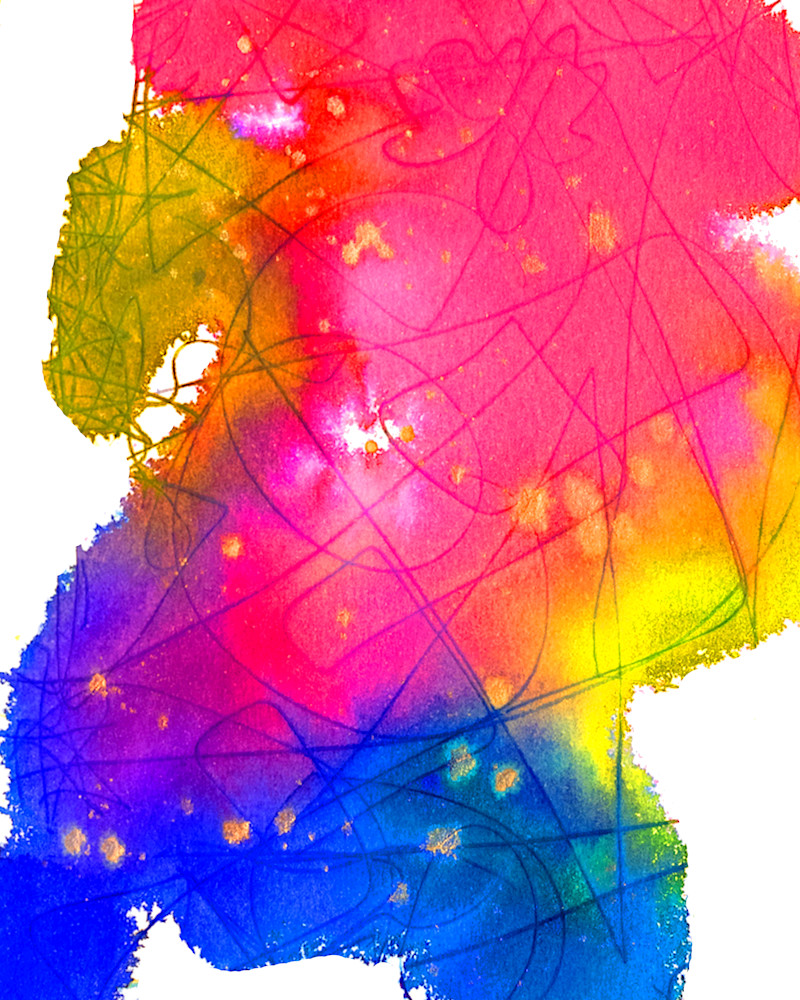 ASquareWatermelon - Art, Abstract Magenta Blue