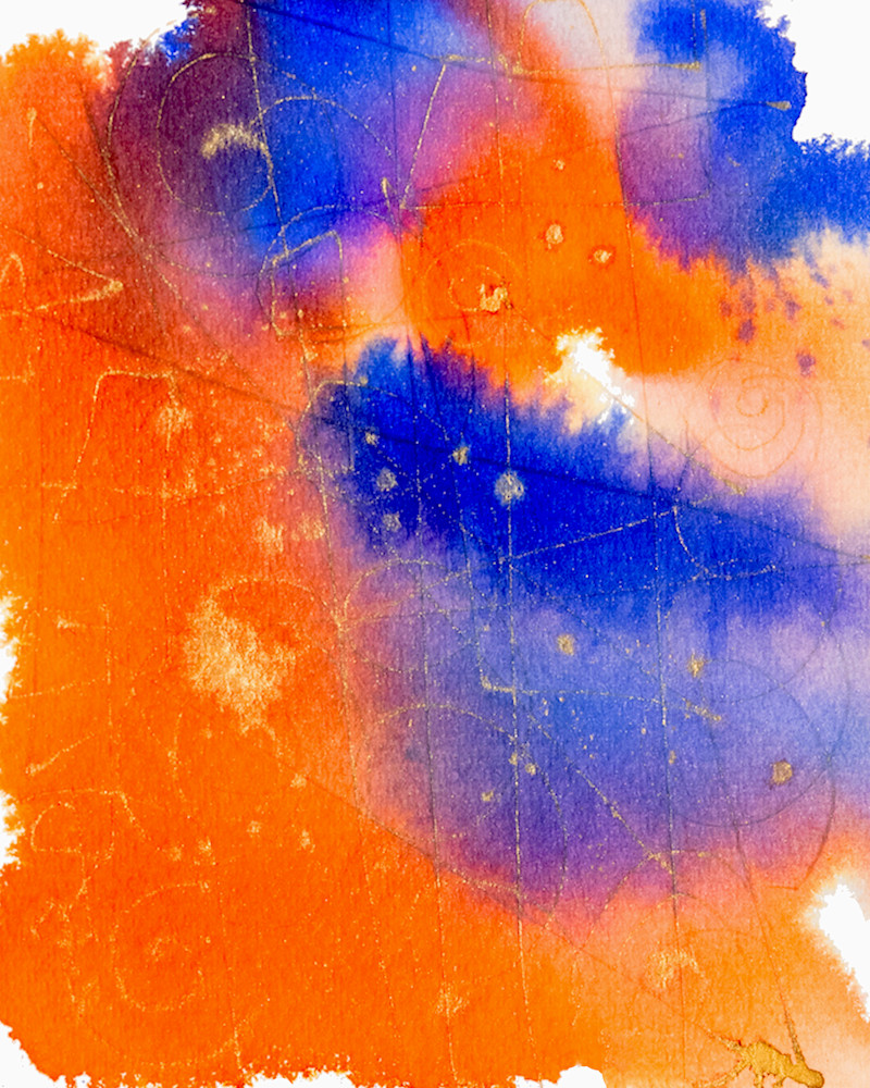 ASquareWatermelon - Art, Abstract Orange Blue