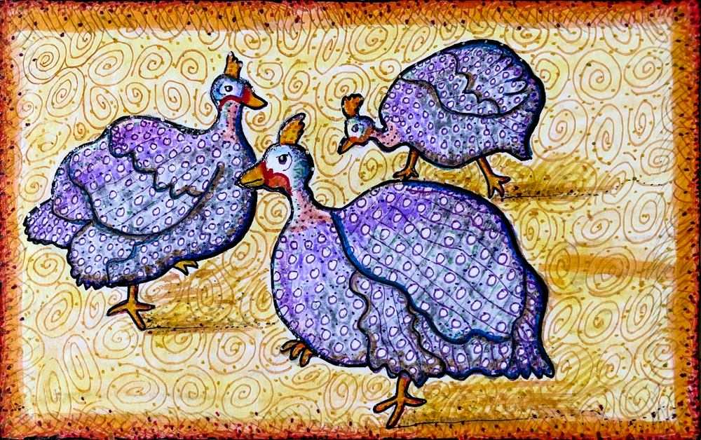 Gift Shop: Trio Of Squeezies. Guinea Fowl Art | Kristen Palana