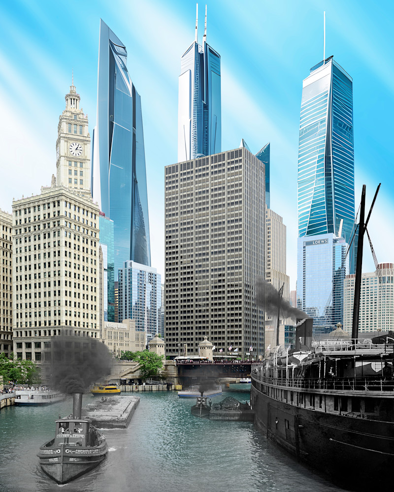 Chicago River East From The Wabash Ave Bridge 1905 / 2019 / 2105 Art | Mark Hersch Photography