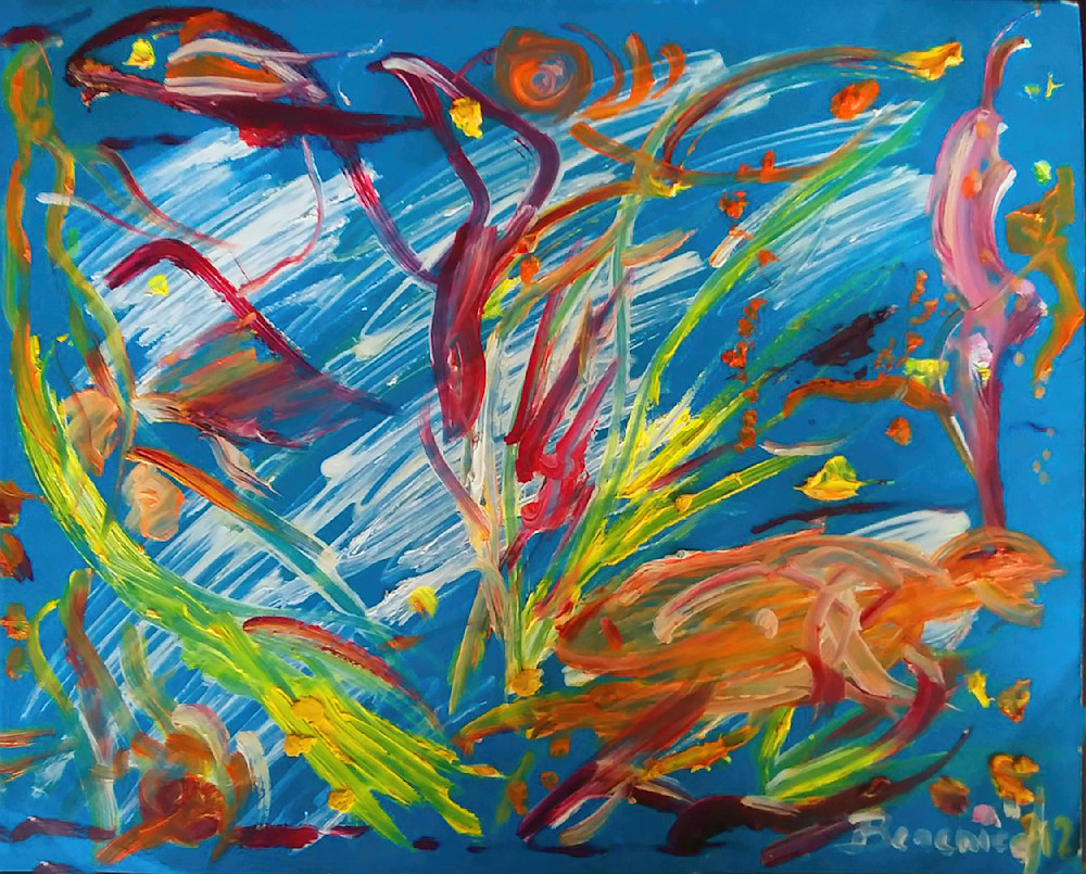 Life In The Ocean 2006 Oil On Paper 16x20in. Copy Art | artecolombianobyberenice