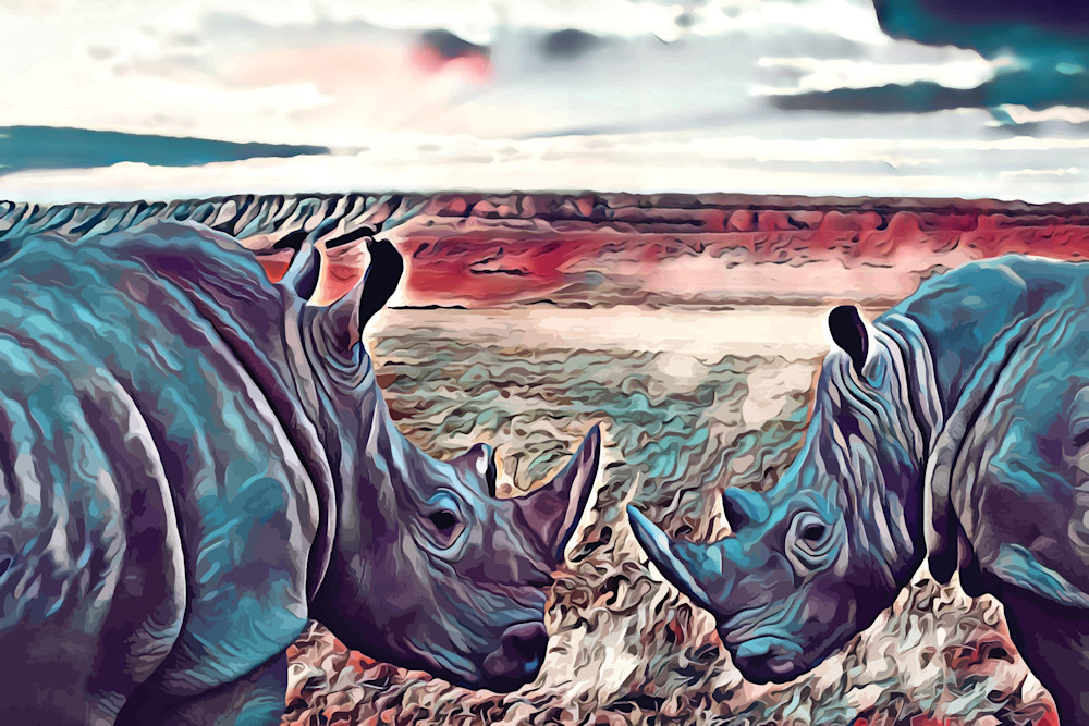 Rhinos in Profile