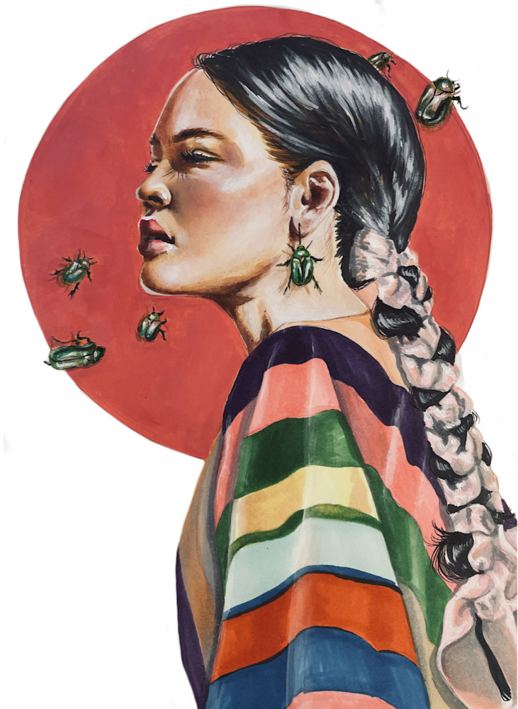 Rose Chafer Earring  Art | Cactus Crown Studios
