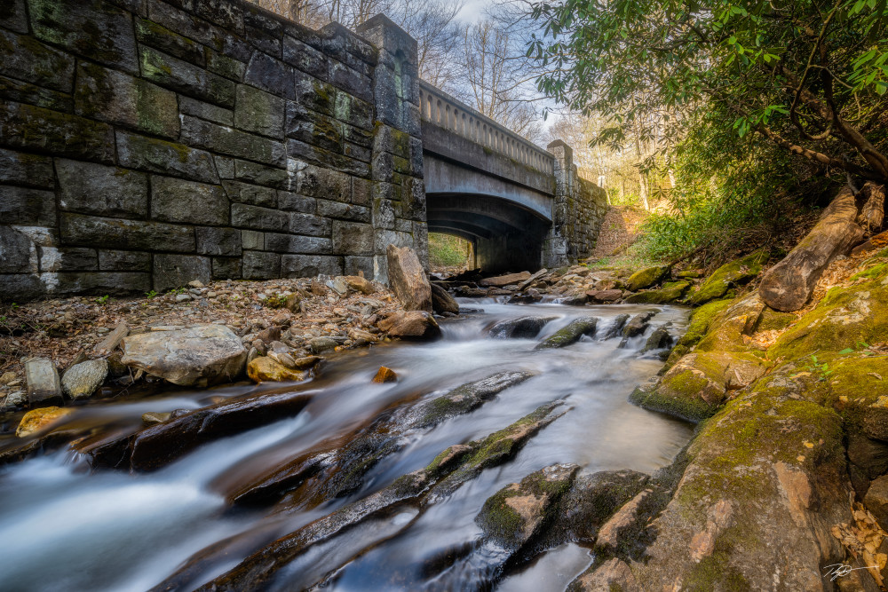 Cobble Stone Bridge Spans A Mountain Creek Print