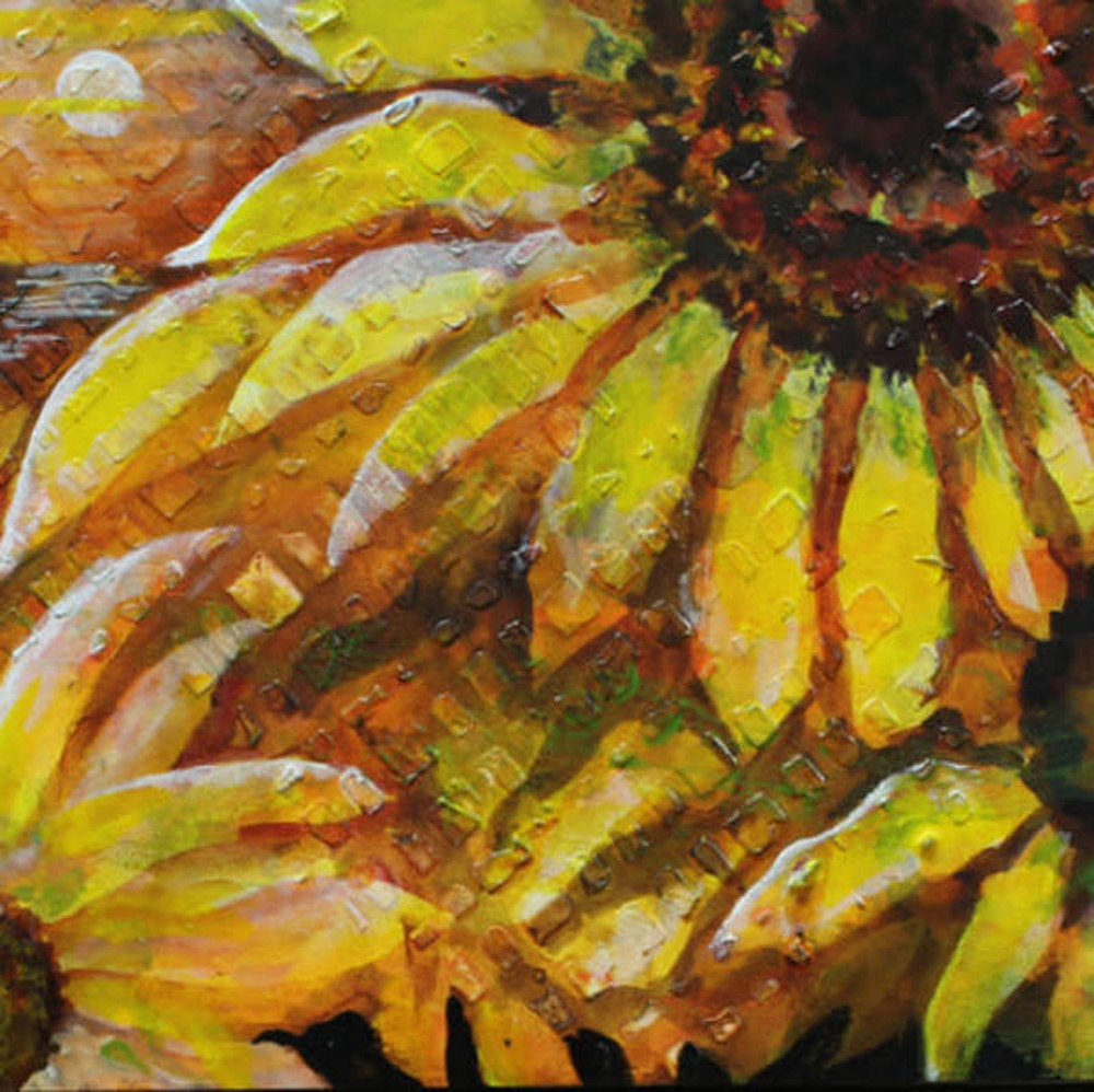 Sunflower Textured Art | Kim Zabbia 