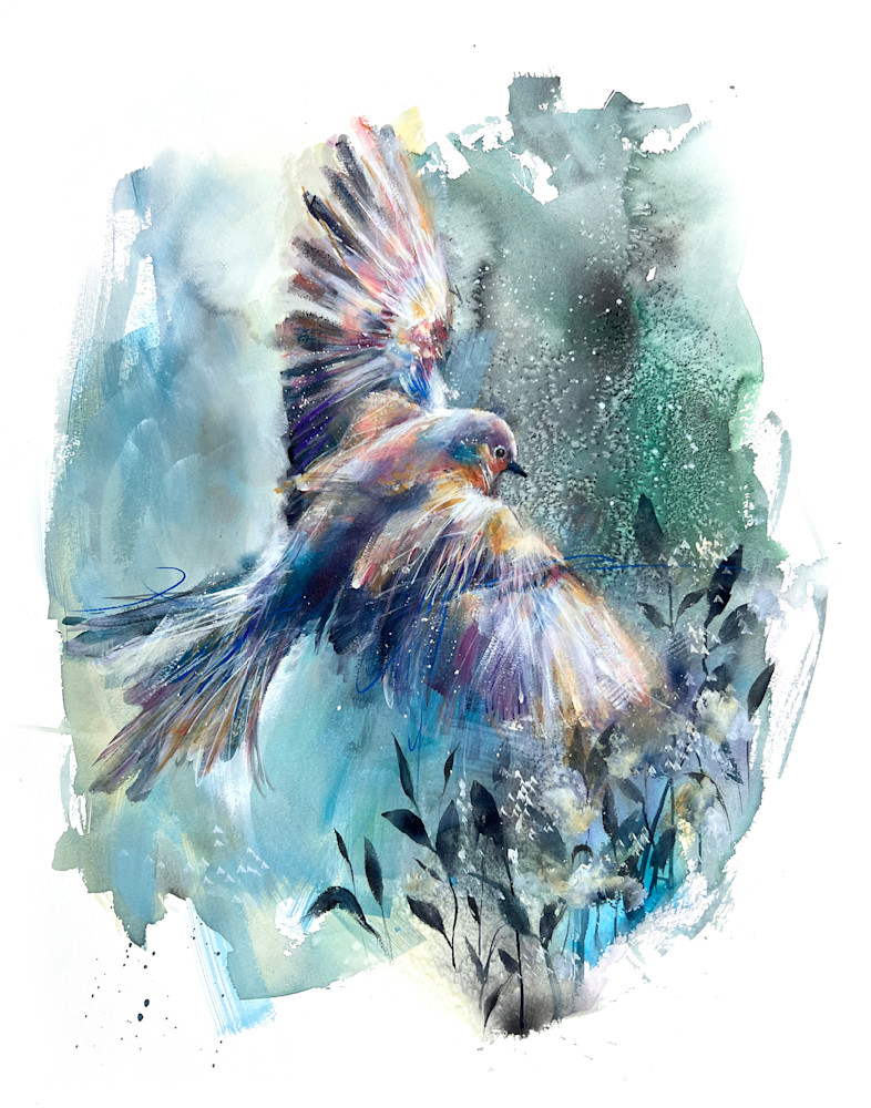 Dreamy bird watercolor fine art prints