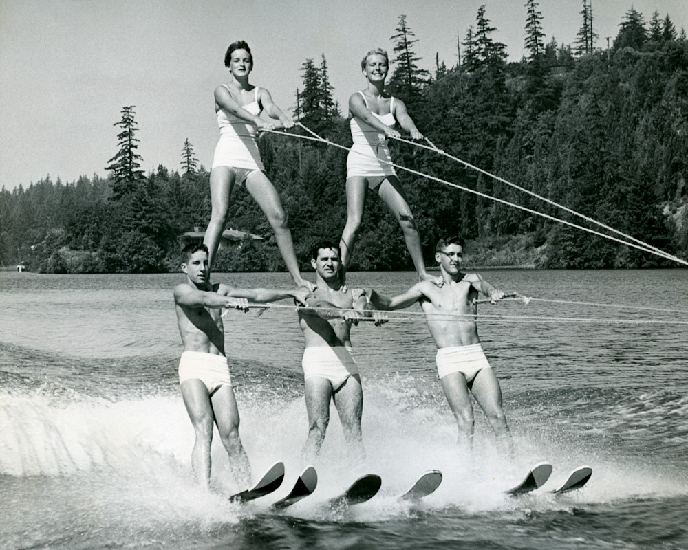 Waterskiiers Pryamid from Sugar Fine Art, a collection of prints from Jules Frazier's family