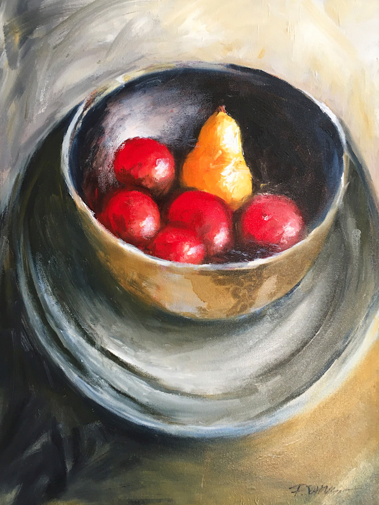 Pear Among Tomatoes Art | Fran Johnson Fine Art