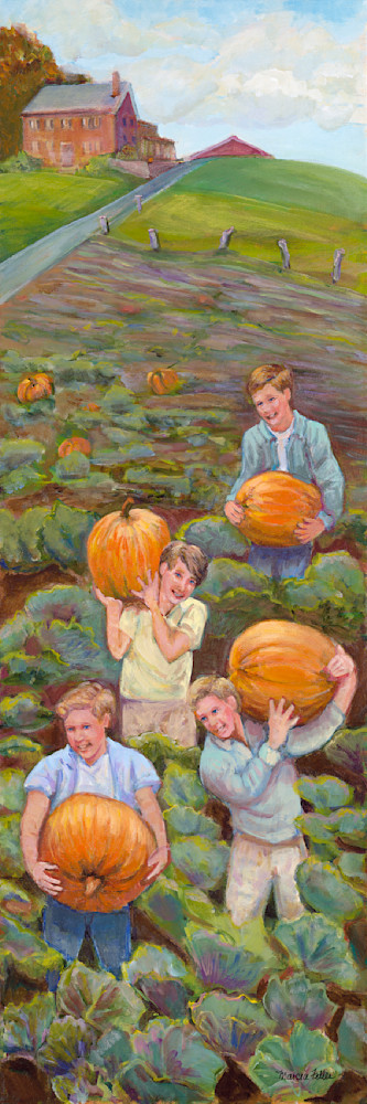 Bringing In The Pumpkins Art | Marcia Feller Art