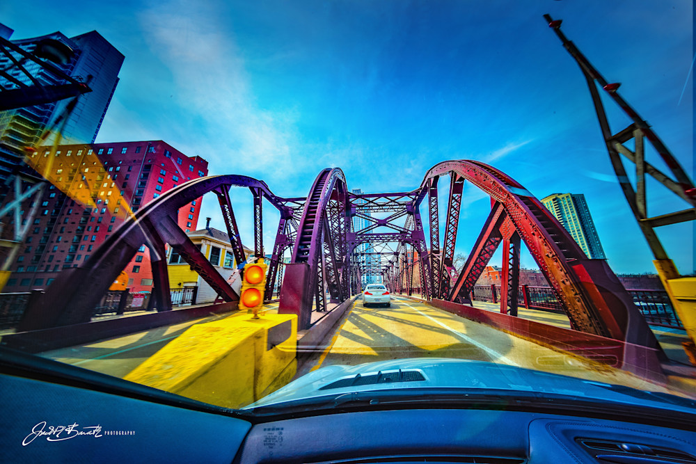 Driving Toward Kinzie St Bridge Art | Judith Barath Arts