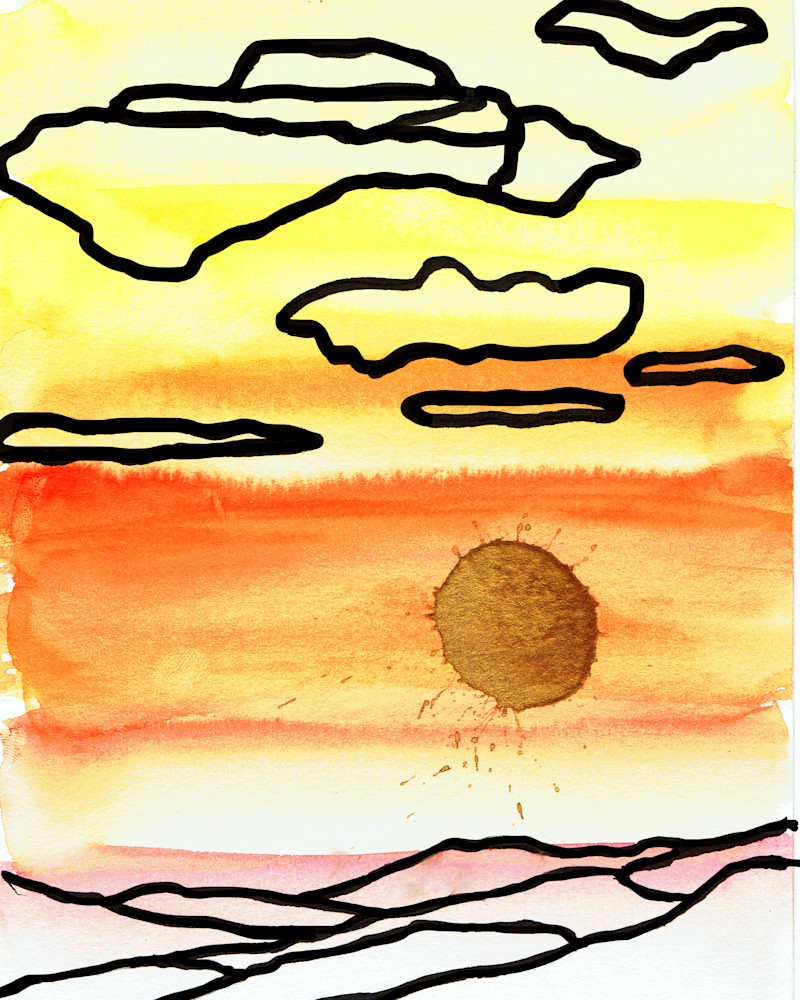 Afternoon Sun Landscape abstract painting art prints