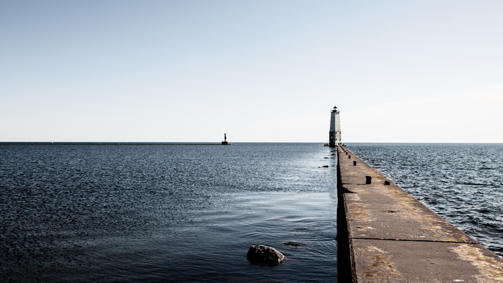 Frankfort Pier And Lighthouse Photography Art | Spry Gallery