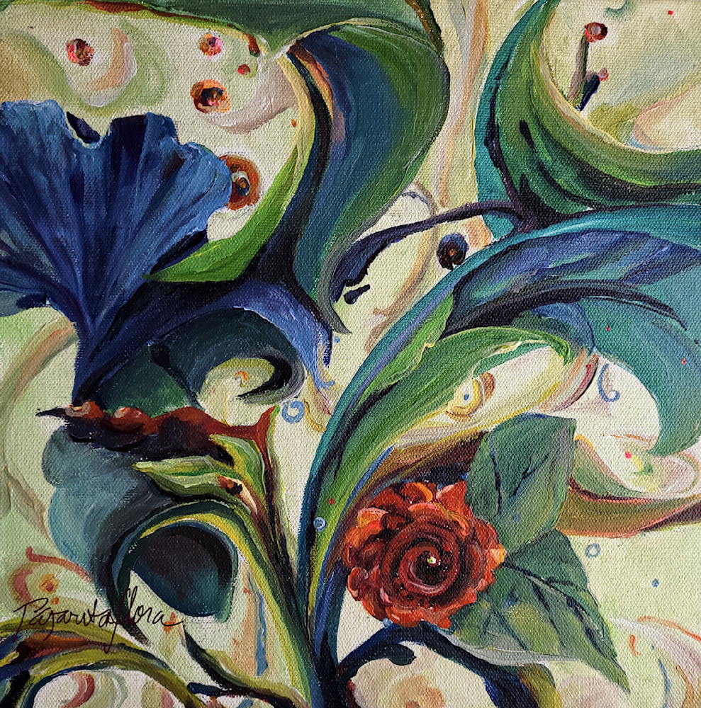 Memories: An Abstract Garden Scene Painting Available as Prints