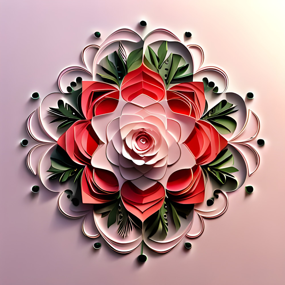 Pink Rose In Papercut Design Photography Art | Playful Gallery by Rob Harrison