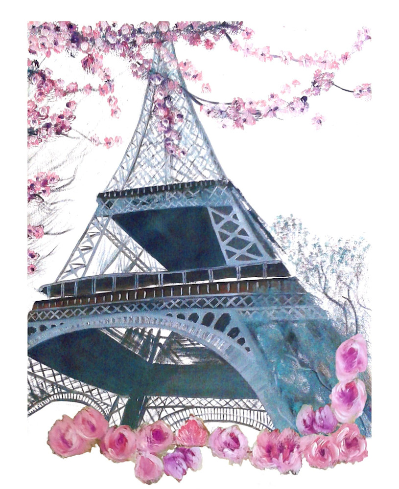 Eiffel Blossoms Cell Phone Cover Art | Bekaz Its Art