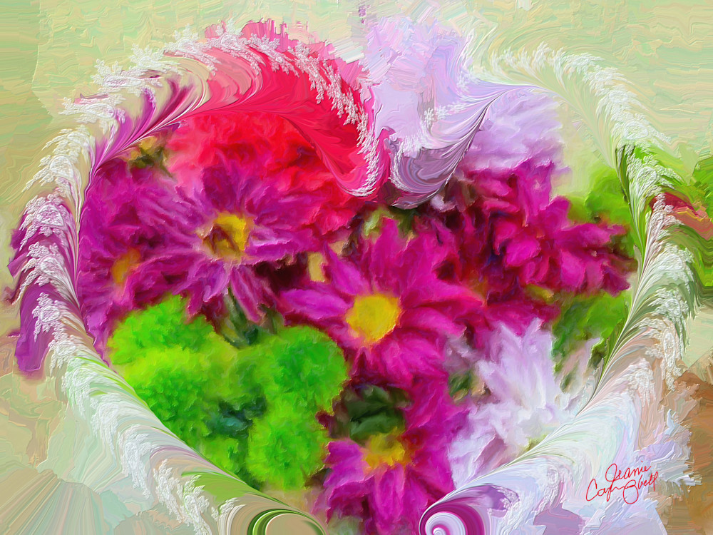 Heart And Asters  Art | Jeanie Campbell
