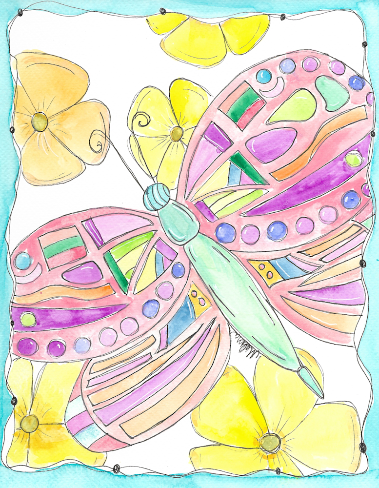 Butterfly Flying By Art | Melissa Edwards Art