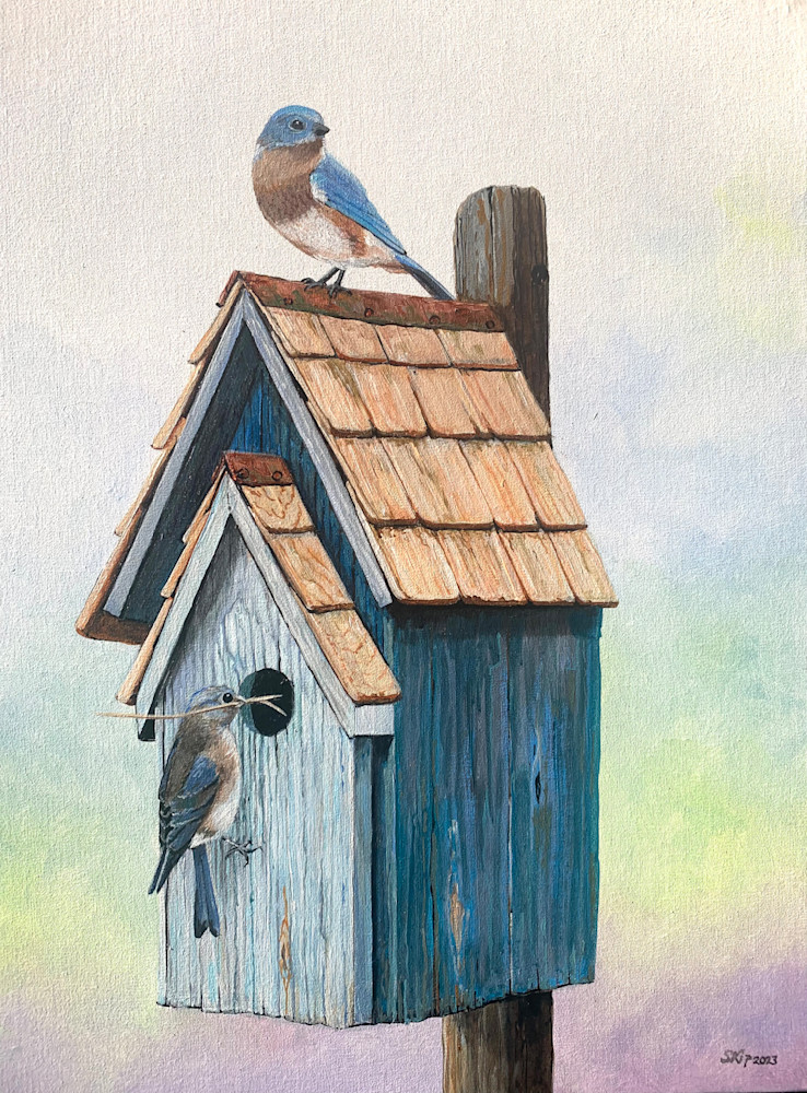 Bluebirds At Work Art | Skip Marsh Art