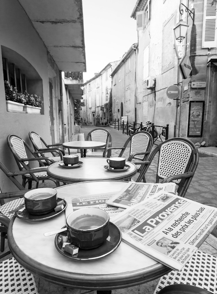 Provence Lourmarin Morning Coffee and Newspapers