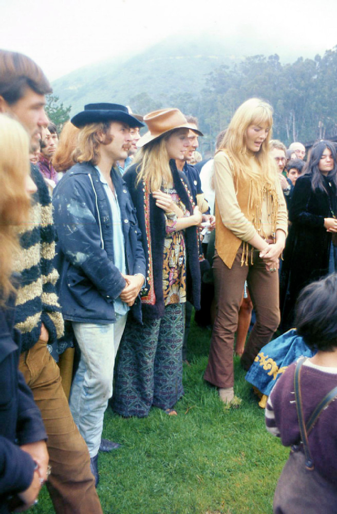 David Crosby (On Left In Black Hat) In The Wedding Circle For Mimi Farina & Marvin Melvin's Ceremony, 1967 Photography Art | Sulfiati Magnuson Photography