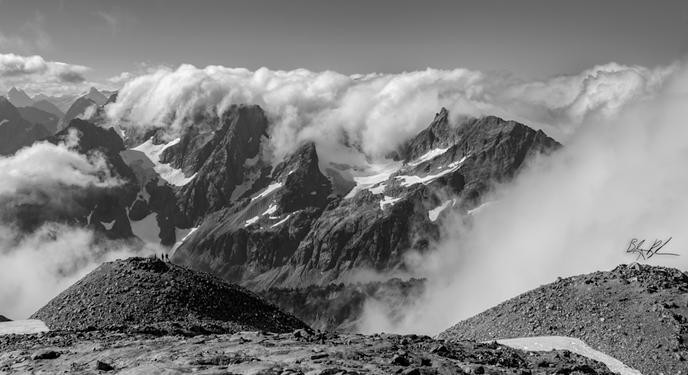 Black and White North Cascades National Park Mountain Photograph for Sale as Fine Art