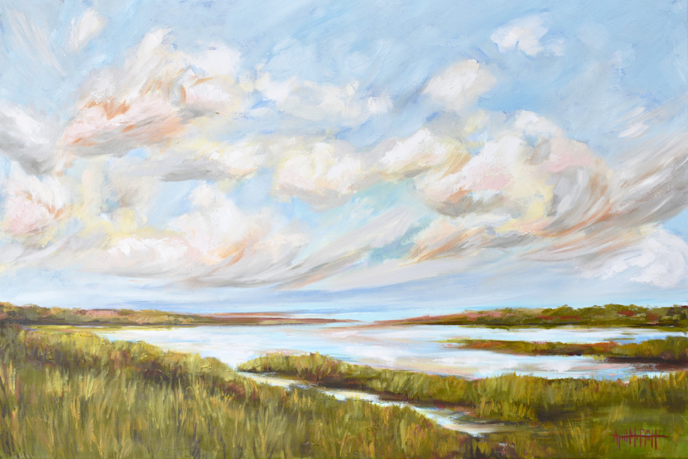 Giclee Print - Early Spring Clouds over the Waking Marsh- by April Moffatt