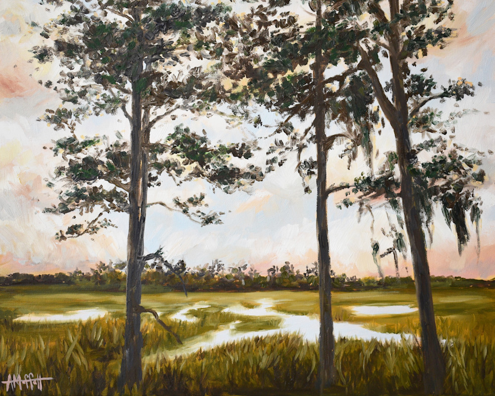 Giclee Print "Pine Trees on a Coastal Marsh"- by April Moffatt