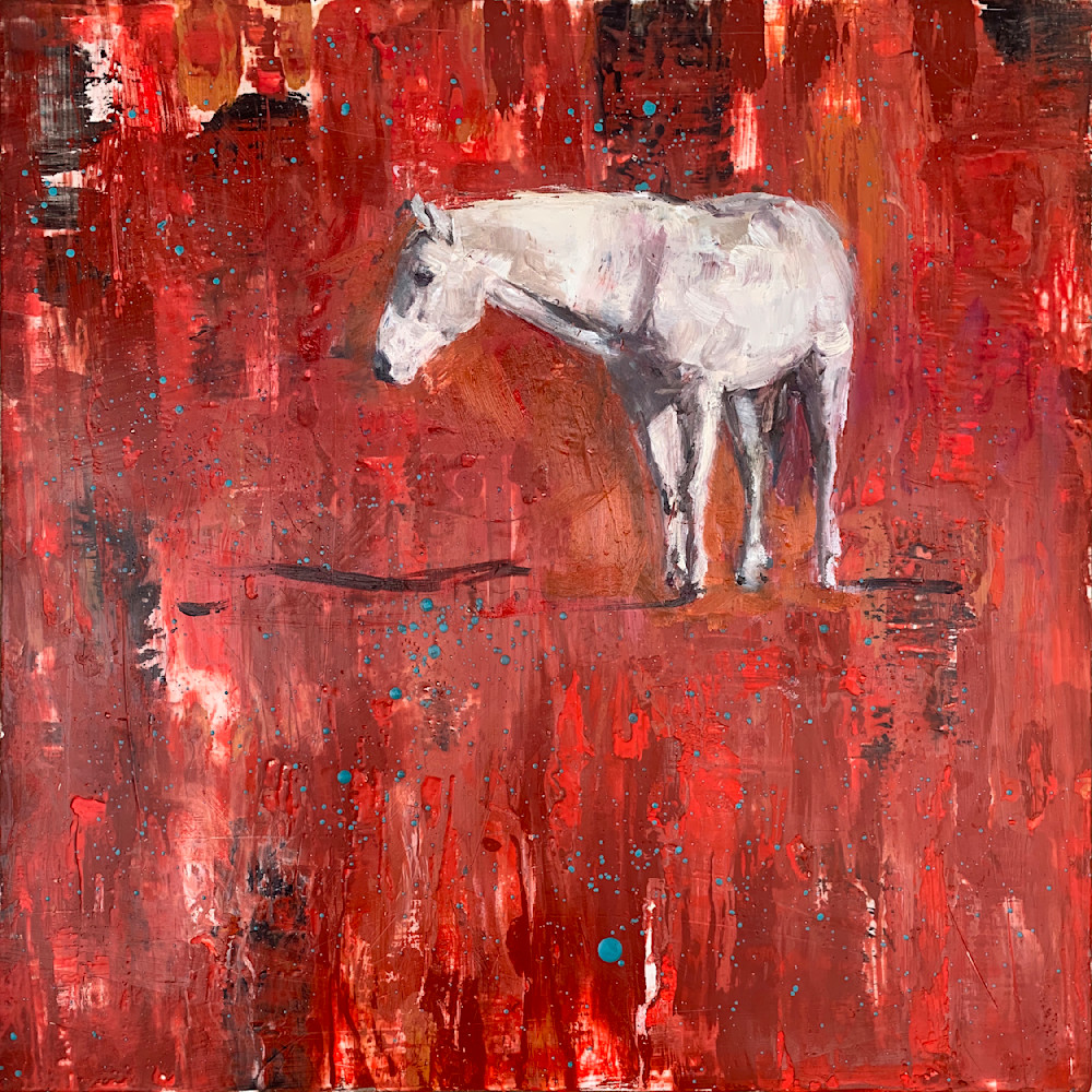 Horse On Red Art | Amanda Wilner Art