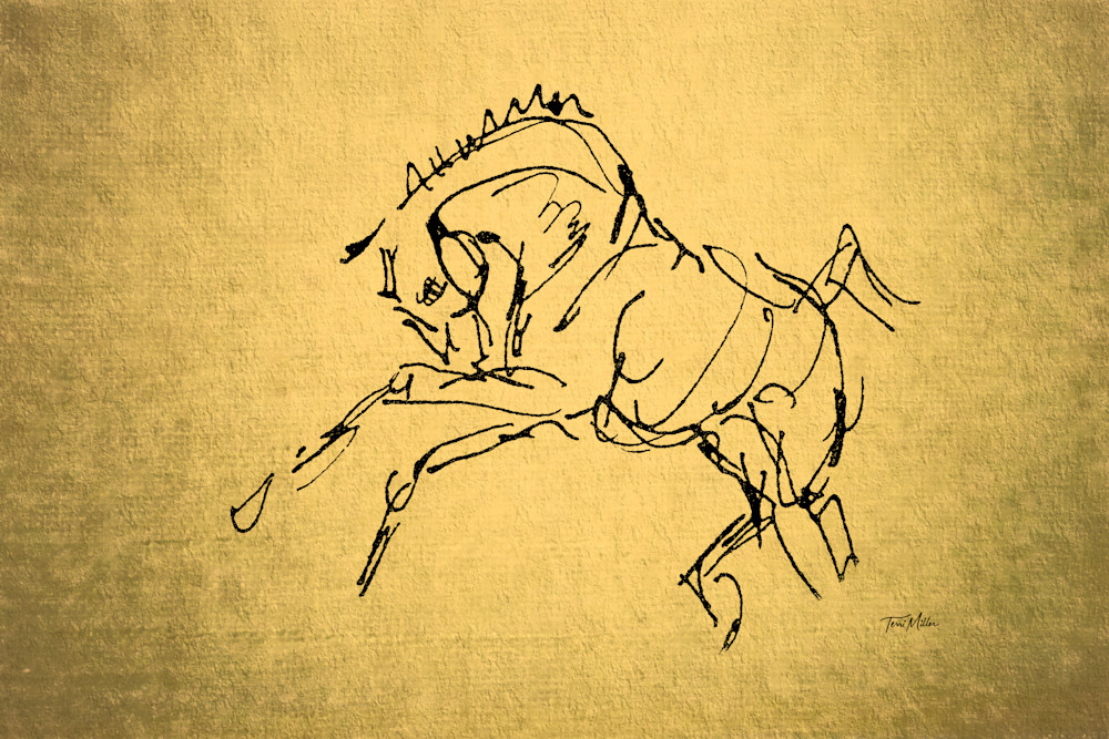 leaping foal sketch loose horses