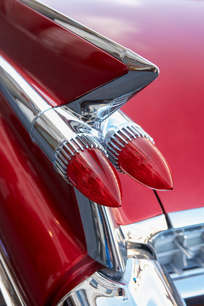 Red Cadillac Tail Fin Photography Art | David Joseph Fine Art