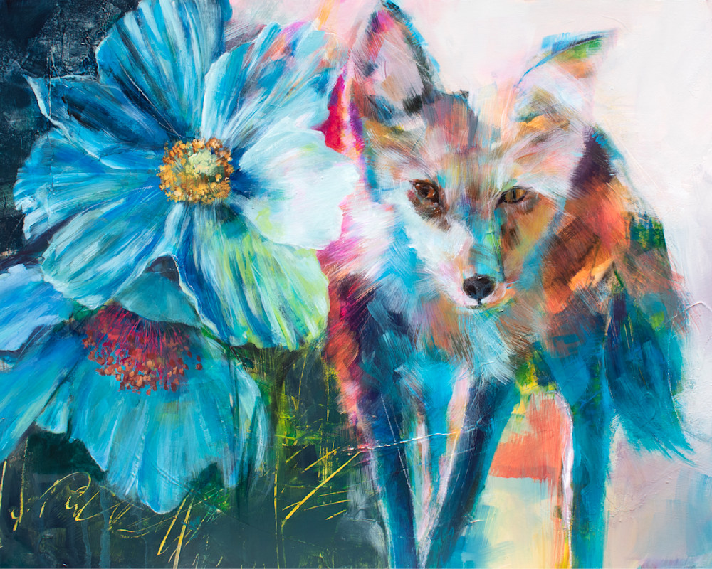 Fox and floral fine art print