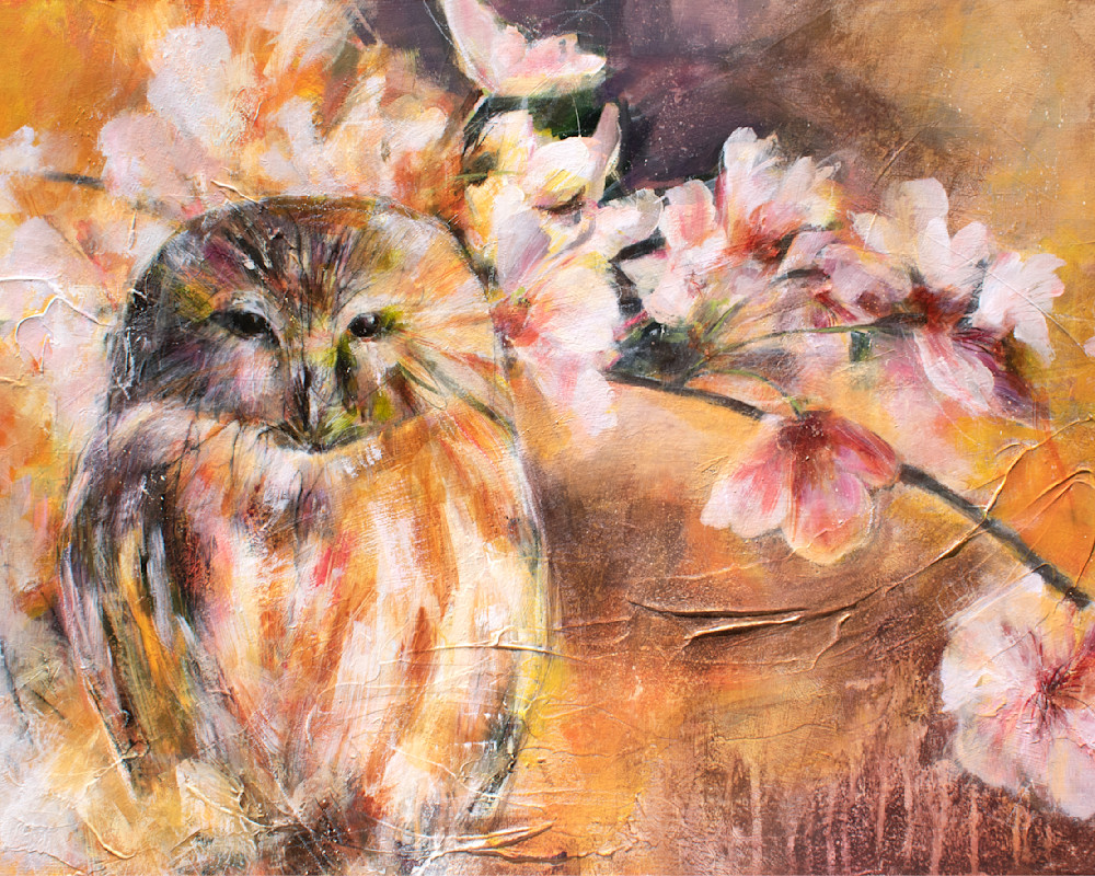 Painterly suet owl art print