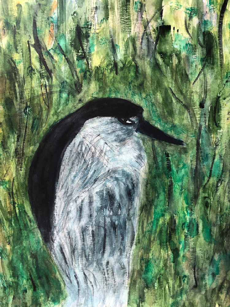 Heron In Trees Art | dianawoody