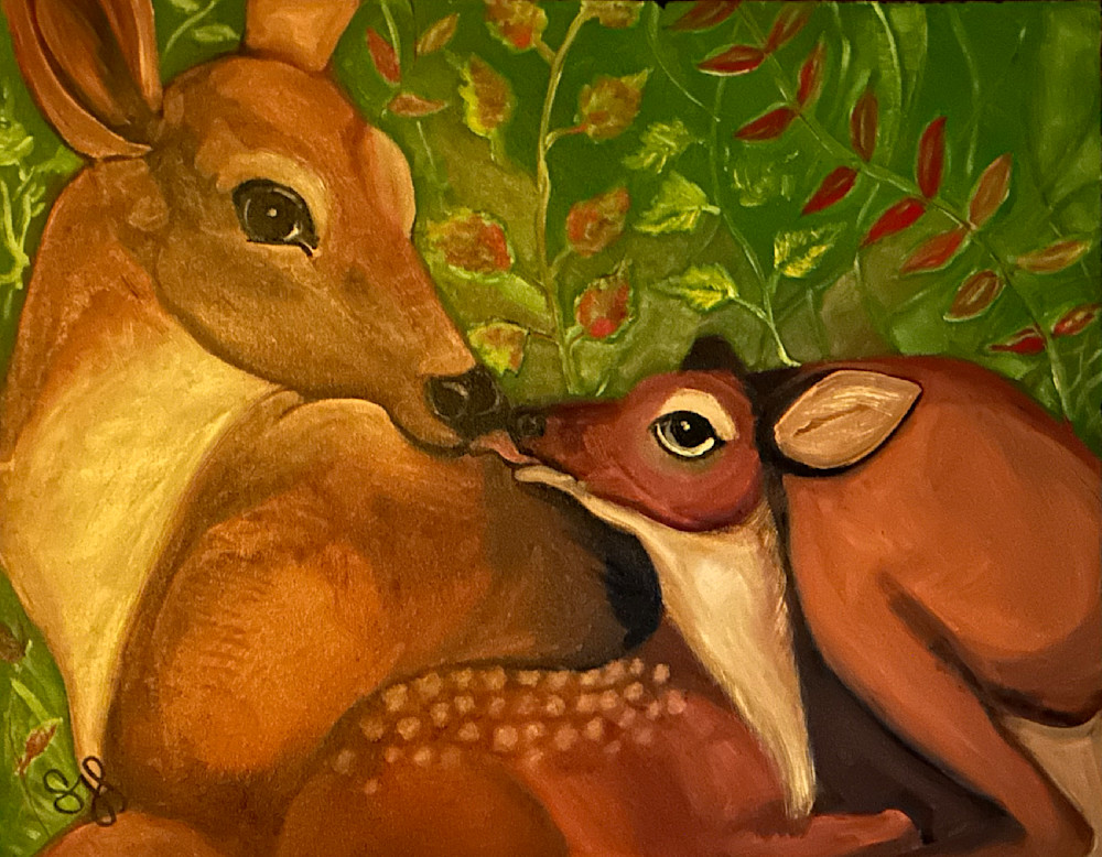 Ma Doe And Child Art | Suzanne Pershing