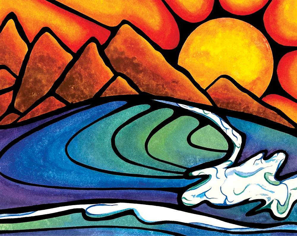 Mauna Aka'ul Red Mountain Sunset Art | Lahaina Arts Society