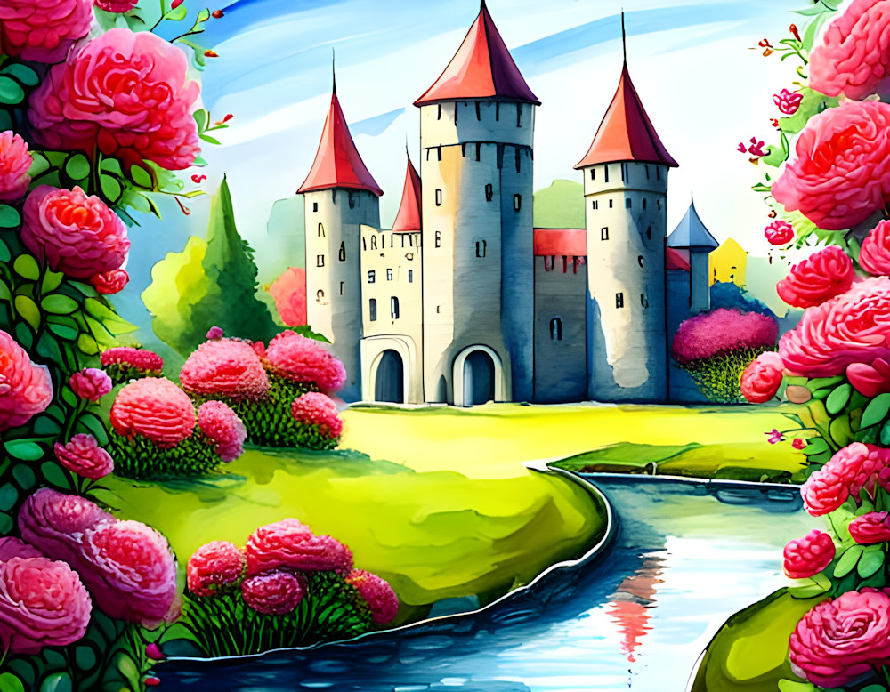 Fantasy Castle With Rose Garden Photography Art | Playful Gallery by Rob Harrison