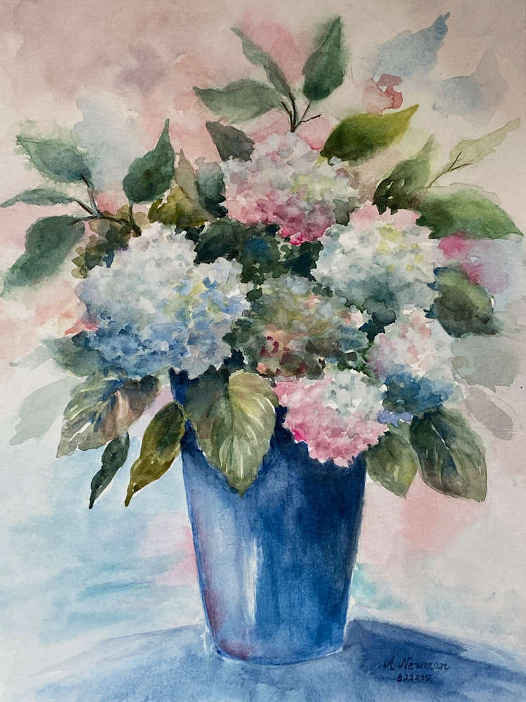 Blue Vase Hydrangeas Art | Arlene Newman Designs