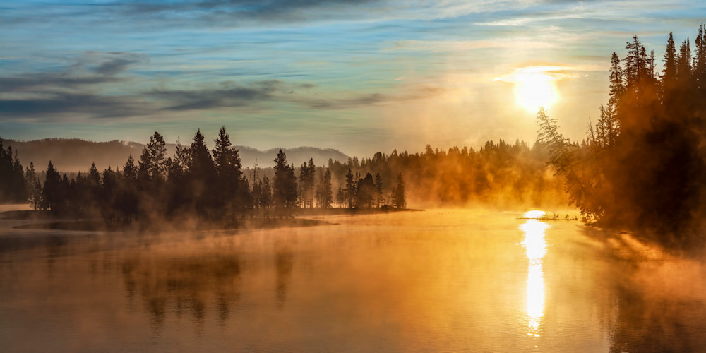 "Harmony Of Hues: Mesmerizing Sunrise Over The Yellowstone River" Photography Art | D. Robert Franz Photography