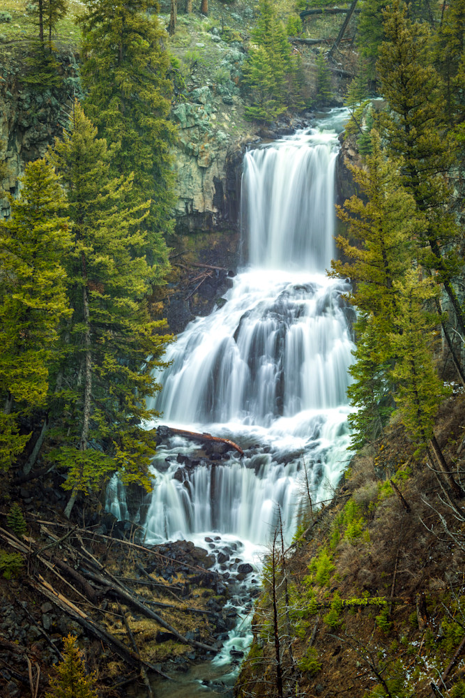 "Tranquil Cascades: Serenity At Undine Falls, Yellowstone" Photography Art | D. Robert Franz Photography
