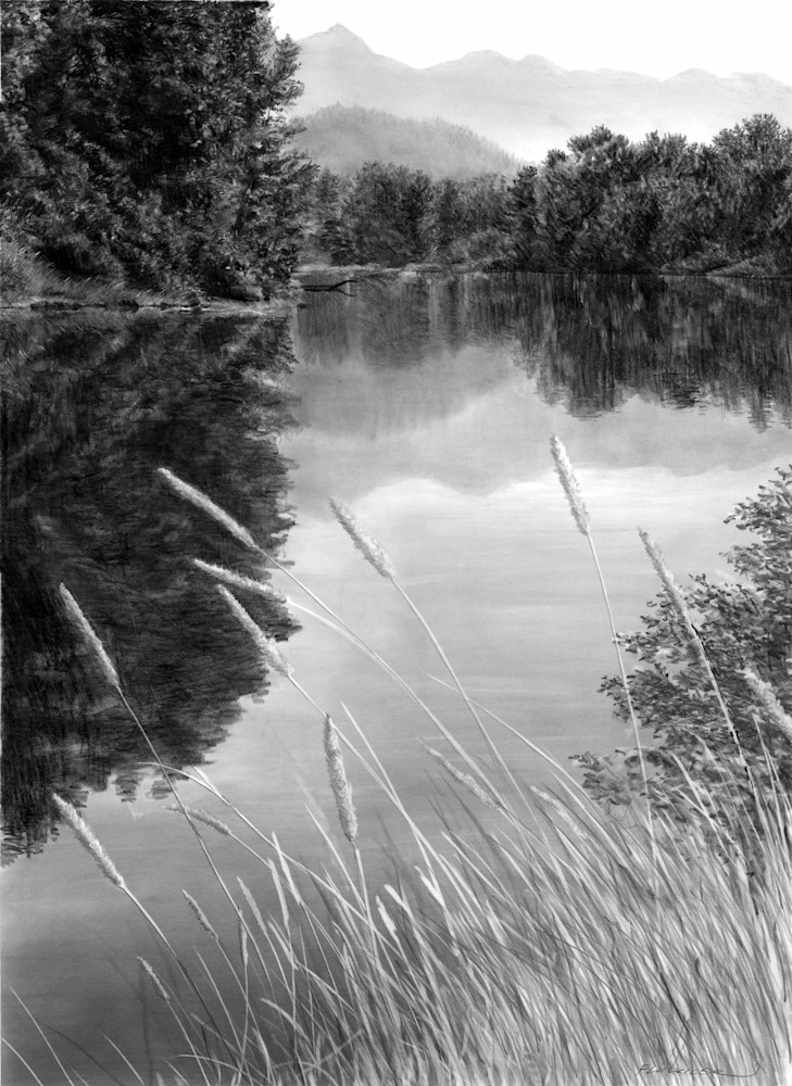 Black and white fine art print beautiful landscape of artwork titled 91 and Sunny