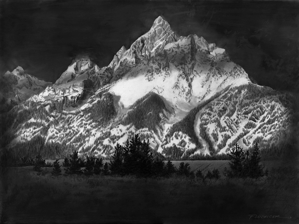 Black and white fine art print beautiful landscape of artwork titled Beneath His Gaze
